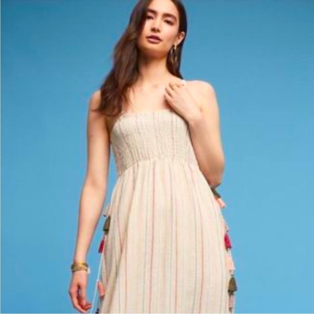 Anthropologie Anwen Smocked Midi Dress by Love Sam - Size XL